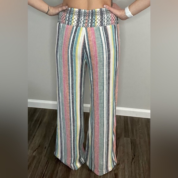 Wide leg striped pants - like new. Only worn once - Picture 2 of 4